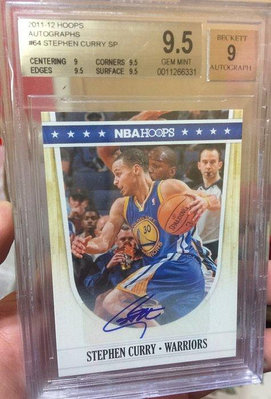 (小郭の舖) 2011-2012 hoops STEPHEN CURRY 柯瑞 bgs 9.5 認證金標 勇士隊 簽名卡 台灣現貨