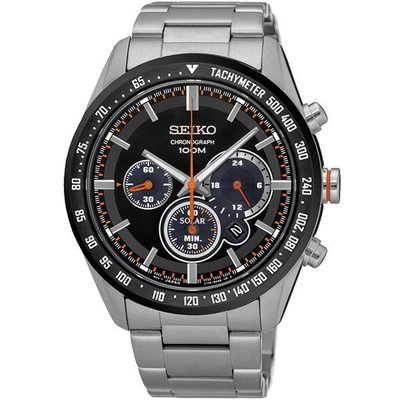 SEIKO Criteria 太陽能三眼計時腕錶-42mm/V175-0DK0R/SSC463P1