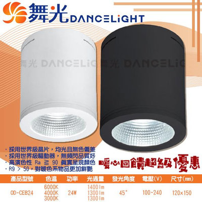 【LED.SMD】舞光DanceLight (OD-CEB24) LED-24W黑鑽石筒燈 全電壓 CNS認證 超高演色性 無藍光危害