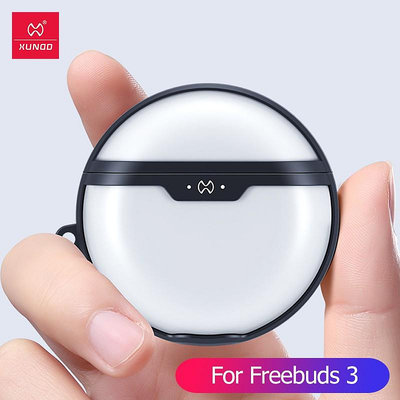 Xundd 全新手機殼適用於華為 Freebuds 3 手機殼防震安全氣囊保險槓蓋掛鉤透明適用於 Freebuds 3