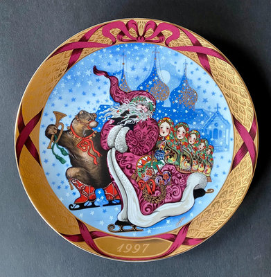 西洋瓷器丹麥哥本哈根圣誕節裝飾盤掛盤瓷盤欣賞盤