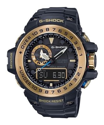 G-SHOCK 高規格太陽能電波空軍時尚腕錶-黑金/ GWN-1000GB-1A現貨~原廠公司貨