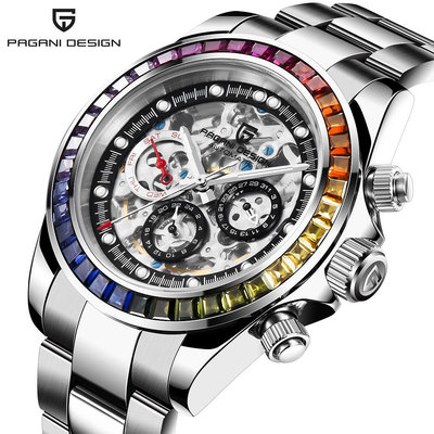 Pagani 設計時尚男士手錶機械手錶豪華藍寶石玻璃空心防水自動 PD1653