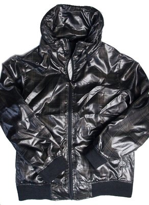 SGT 立領外套 日系夾克 風衣雨衣 護頸 外層防風 內裡保暖 高領 連帽 合身短版 黑色 格紋 M S【以靡正品】