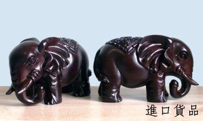 現貨黑檀木木雕大象擺件一對 手工雕刻工藝品福財象大象擺飾 吉祥象木製雕刻裝飾品開業禮品居家擺件可開發票