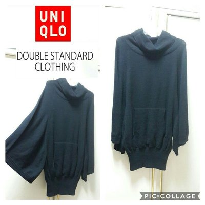 全新-日本精品( 尺碼M)double standard clothing【UNIQLO】黑色 寬袖 斗篷毛衣針織衫(#0005000)