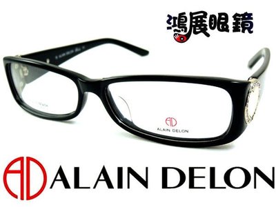 ALAIN DELON 心型珍珠母貝時尚鋼琴黑低調的都會款【鴻展眼鏡】