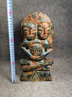 【二手】 重9斤石質雙頭神像，1983 紅山文化 古玩雜項【九州拍賣】