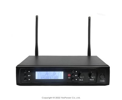 WL-300 Yespower 雙頻道無線麥克風 100頻道選擇/高傳真/抗干擾設計/長距接收/防囂叫/去除雜音/雙天線