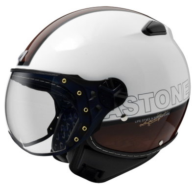 Astone 安全帽飛行帽彩繪款 內建墨鏡KSS DD70 白黑