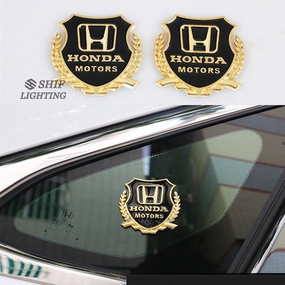 HONDA 2 X Window 3d 金屬徽章貼紙貼花徽標標誌, 用於本田思域雅閣 Cr-V-飛馬汽車