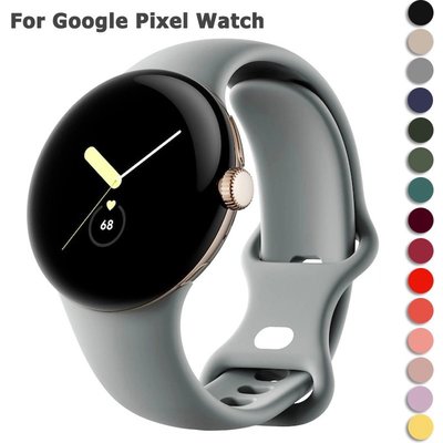 森尼3C-谷歌Pixel Watch 軟矽膠雙扣用於 Pixel 手錶活動手鍊更換錶帶-品質保證