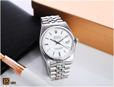 大銘腕錶 二手極新品 勞力士 ROLEX 蠔式 1601 白面條丁 36MM RX014258
