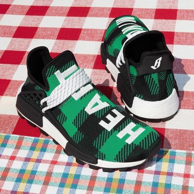 Adidas NMD Hu Pharrell x BBC Green Plaid 菲董 代購附驗鞋證明