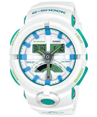 【CASIO G-SHOCK 】GA-500WG-7A 防水200米，錶款更搭載世界時間、碼表、倒數計時器、鬧鈴