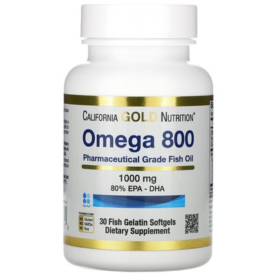 加州金牌🐠深海魚油Omega 800 30天份 California Gold Nutrition 魚油膠囊