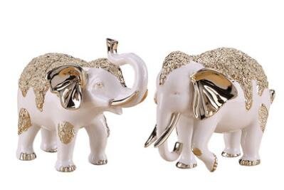 3808A  歐式大象擺件一對 招財招運象擺飾 玫瑰金色大象平安吉象裝飾品大象工藝品開業禮品