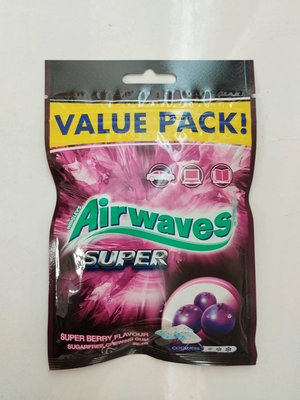 (現貨)Airwaves Super 極酷嗆涼無糖口香糖 紫冰野莓口味 92.4G(有效期2024.11.01後)