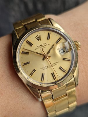 樂時計 ROLEX 勞力士 1550 全部原裝 包金非Ｋ金 單錶  1570 機芯 超值裝Ｂ用 老味中帶點貴氣