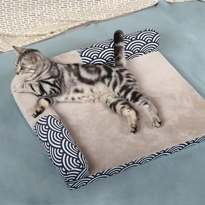 貓窩狗窩通用護頸沙發床 韓版夏季沙發睡墊透氣 貓咪睡覺貓床寵物用品 寵物窩睡墊多功能貓床貓窩 可愛造型保暖貓窩 寵物狗生活用品