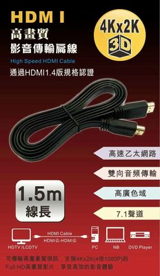 HDMI(公對公)高畫質影音傳輸扁線