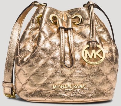 美國名牌 Michael Kors Shoulder Bag 專櫃款金色菱格束口迷你包現貨在美特價4680含郵