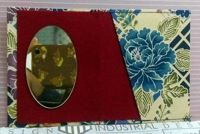 龍廬-自藏出清~日本製 SANKOSEN 參古織 和風花卉隨身鏡收納包 /化妝鏡/只有一套