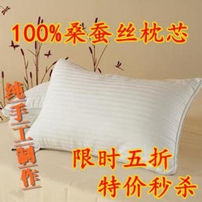 現貨 蠶絲枕頭單人雙人枕定做100桑蠶絲正品枕椎枕芯