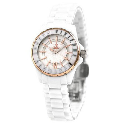 Vivienne Westwood  手錶 31mm 白色錶面 陶瓷錶帶 女錶 上班族 生日 禮物 VV088RSWH