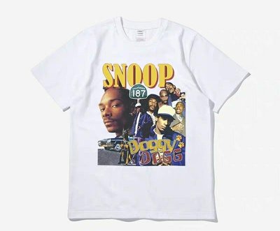 美國 饒舌歌手 SNOOP DOGG 短袖T 嘻哈 饒舌 HIP HOP 黑白黃 3色  尺寸:S~3XL