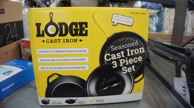↖有購便宜↘Lodge Cast Iron Cooker 鑄鐵鍋三件組，特價$1,519