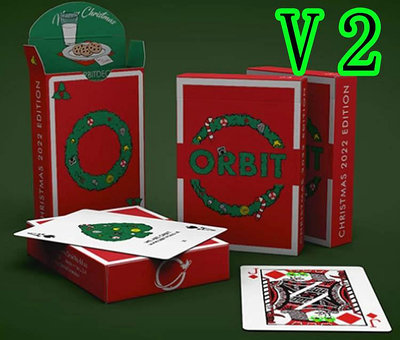 溜溜美國撲克 Orbit軌道圣誕版V1V2 花切魔術收藏 撲克牌