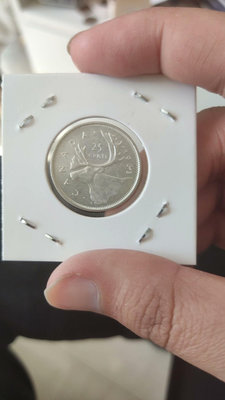 【二手】 加拿大1963年25分銀幣，早期高銀版本，原光品相，705 紀念幣 硬幣 錢幣【經典錢幣】
