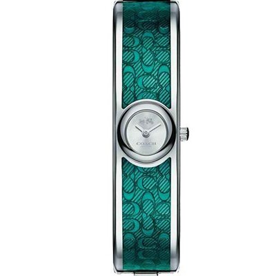 COACH精品經典LOGO手環式女用腕錶(18mm/C014502622)綠