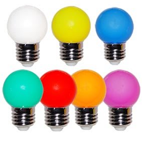 【燈飾林】LED 1W 色泡 神明燈泡 E27 1W球泡 彩色球泡  小球泡 圓形燈泡  紅色球泡 全電壓球泡