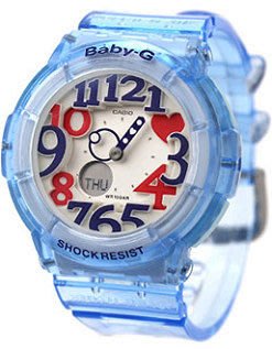 CASIO BABY-G 多層次立體LED霓虹光休閒錶-糖果水藍色彩色字 料號:BGA-131-2BDR