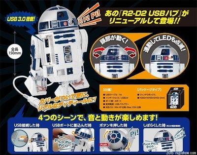 金錢貓雜貨~ 全新 Star Wars 星際大戰 R2-D2 R2D2 4-Port USB 3.0 Hub