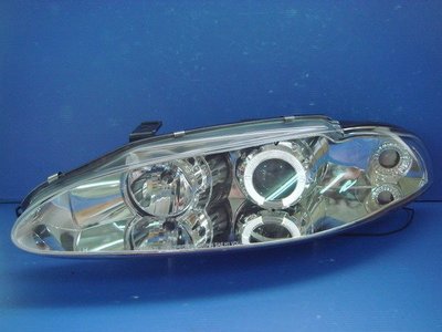 小亞車燈╠ 高優質三菱-日蝕ECLIPSE-95年97年黑框/晶鑽光圈魚眼大燈