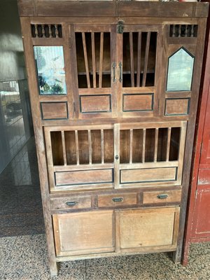 阿公的舊情人 檜木菜櫥  台南善化體 玻璃畫