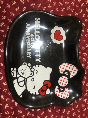 7-11 Hello Kitty 40週年經典造型瓷盤-黑色