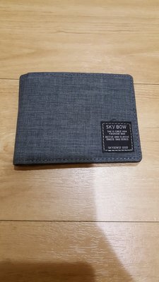 全新 韓版 流行 黑灰布紋 短夾