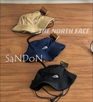 SaNDoN x『THE NORTH FACE』【限定】 日本刺繡經典LOGO遮陽拉繩漁夫帽 230613