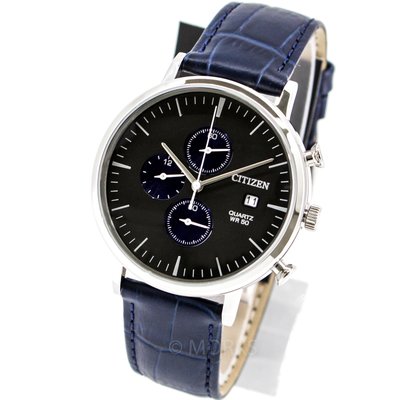 現貨 可自取 CITIZEN AN3610-04H 星辰錶 手錶 41mm 灰色面盤 藍色皮錶帶 男錶女錶