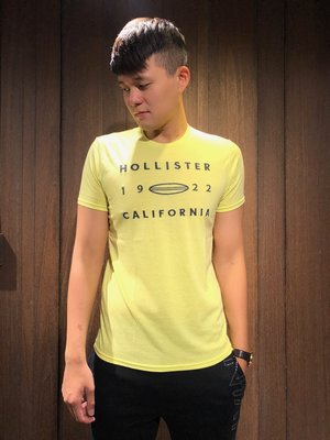 美國百分百【全新真品】 Hollister Co. T恤 HCO 短袖 T-shirt 海鷗 logo 黃色 AH49