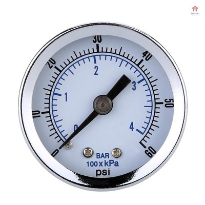 1/8" BSPT 空氣壓縮機液壓壓力表 0-60 PSI 背面安裝 40mm 錶盤-一點點