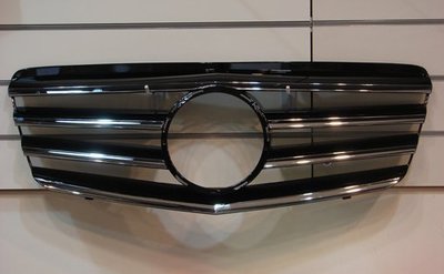 賓士BENZ W211 2007-2009年 E系列 改裝水箱護罩 水箱罩 黑色(含星)