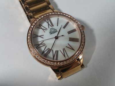 [銀九藝] Kappa 玫瑰金 羅馬數字 貝殼不鏽鋼 時尚腕錶 石英錶