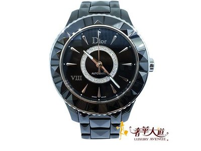 ＊奢華大道國際精品＊【W0460】DIOR VIII 系列黑陶瓷鑲鑽機械腕錶-38mm CD1245E0C002
