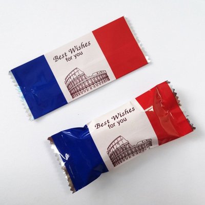 ▪4*9.5cm▪紅藍白牛軋糖&amp;喜糖機封包裝袋(約100只/包)/食品巧克力糖果機封袋