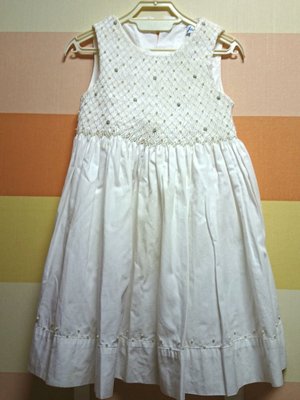 Jacadi純白色洋裝2A